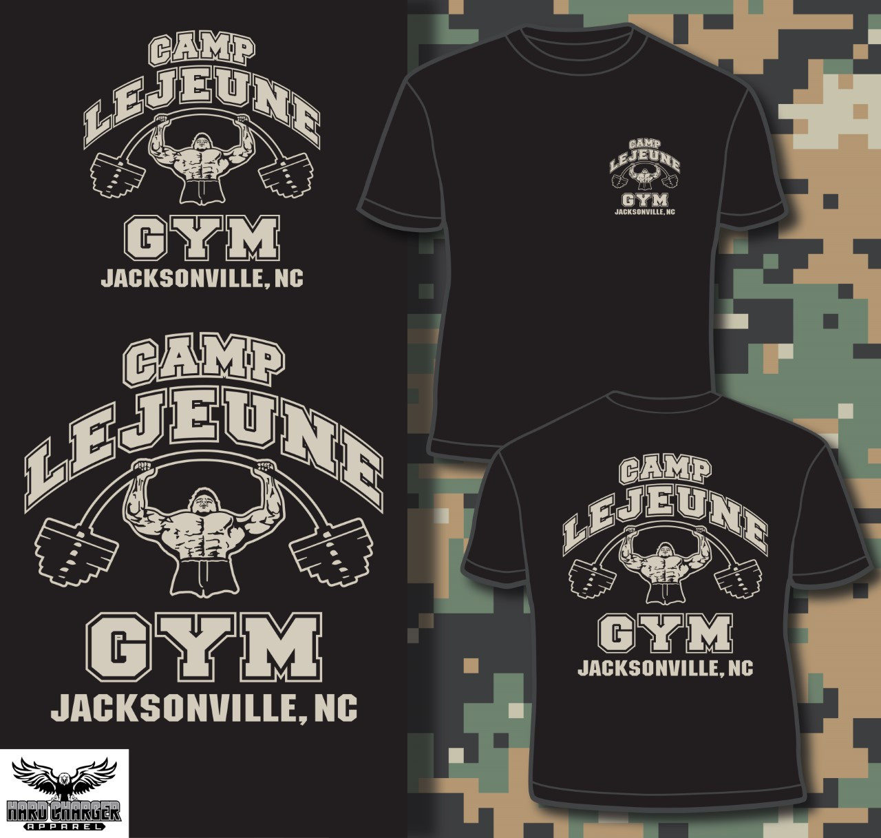 2D Recon BN Camp Lejeune Tshirt Hard Charger Apparel