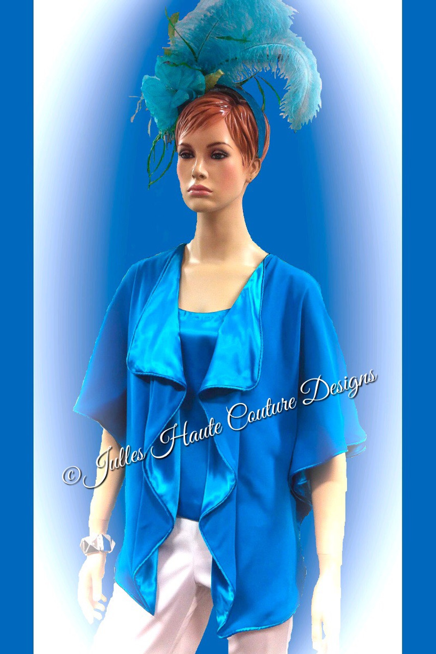 Royal blue sales chiffon jacket