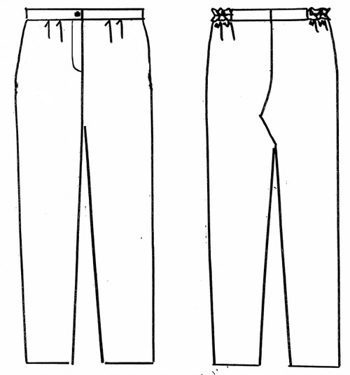 Front Zip Pleat Pants with No Pockets