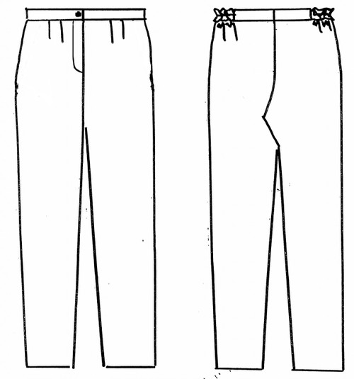 Front Zip Dart Pants
(No Pockets Included)