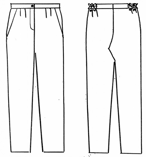 Front Zip Dart Pants With Pockets