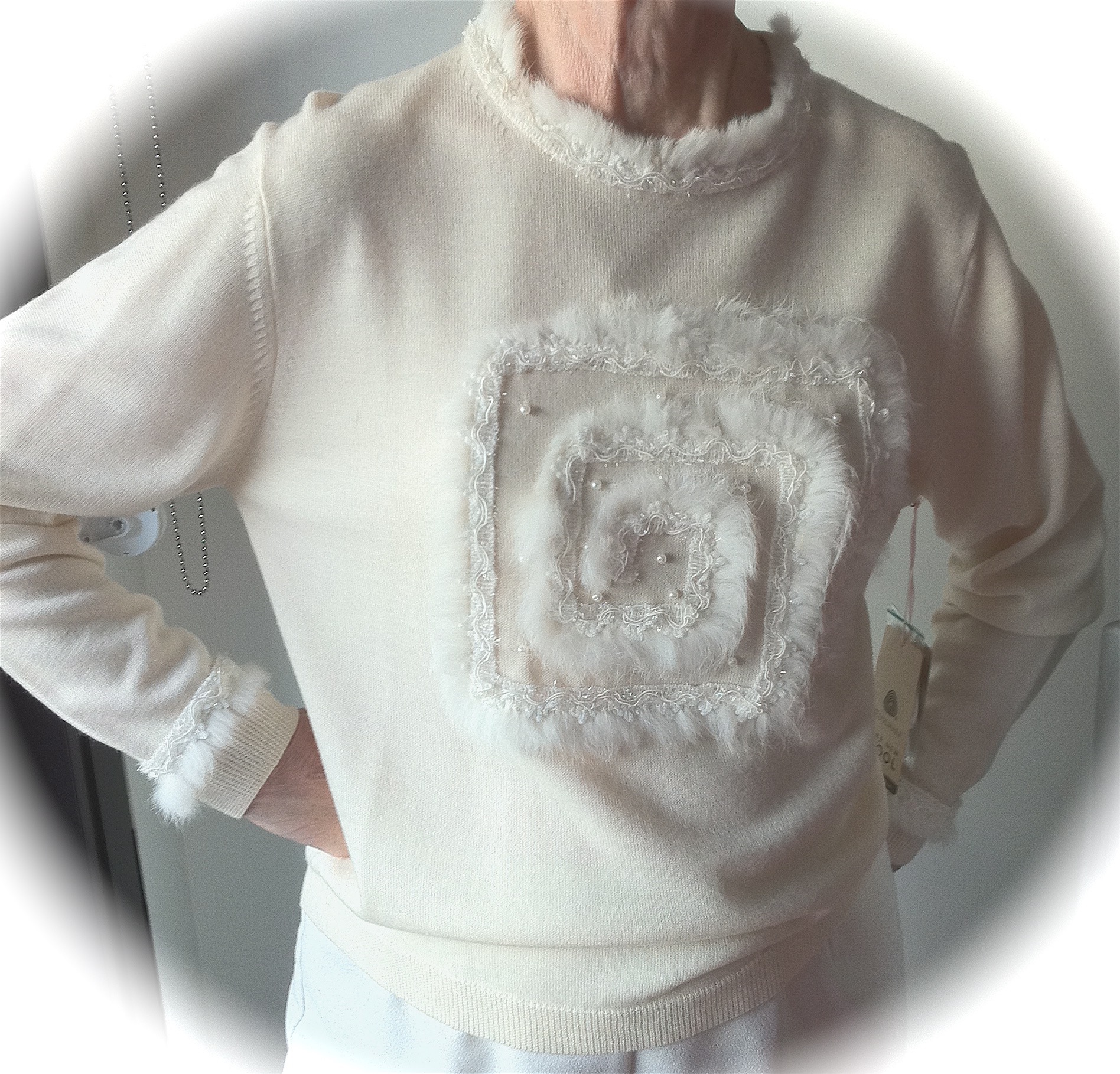 Square Cream Jumper