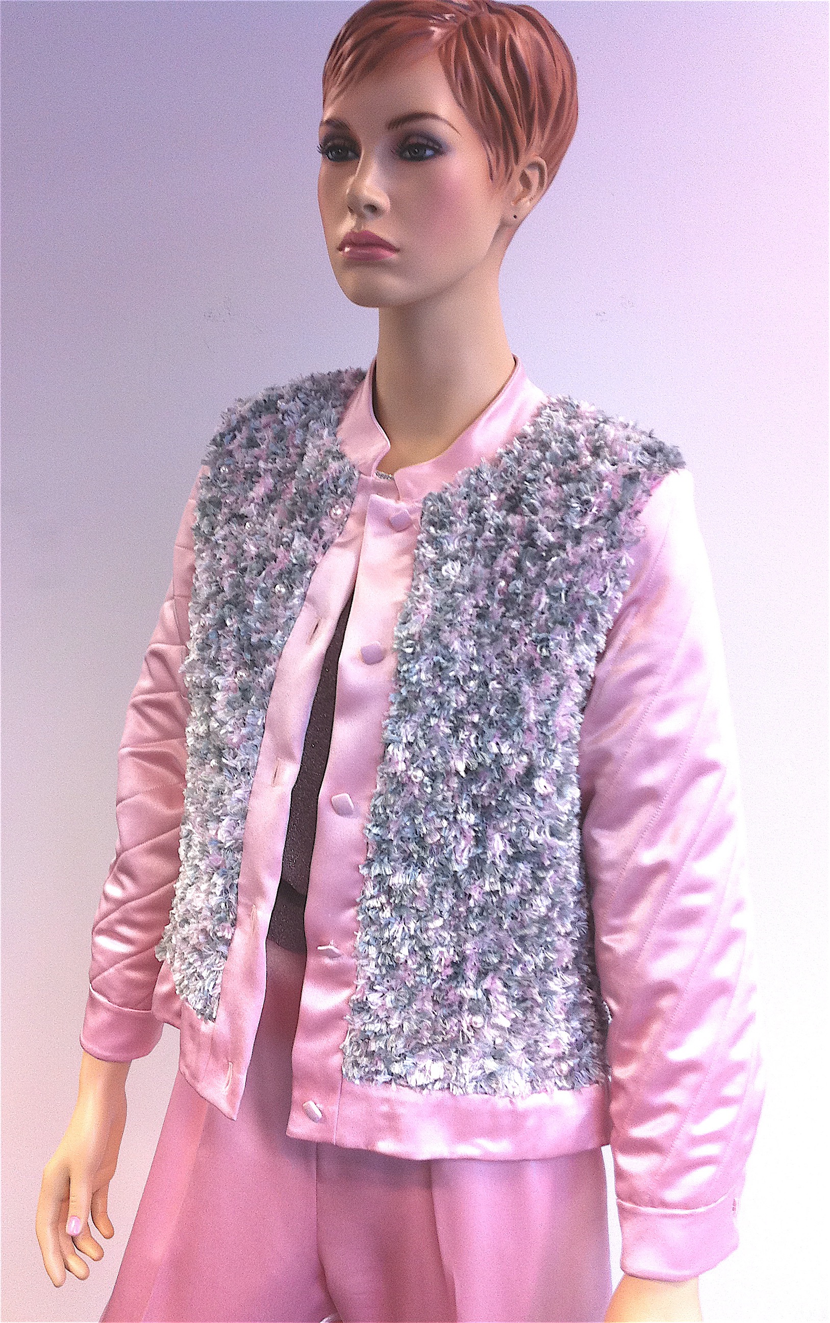 Pink Quilted Bomber Jacket