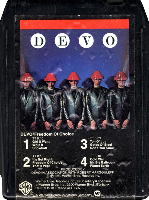 Devo ORIGINAL Vintage 1981 Freedom of Choice 8 Track Cartridge Whip It