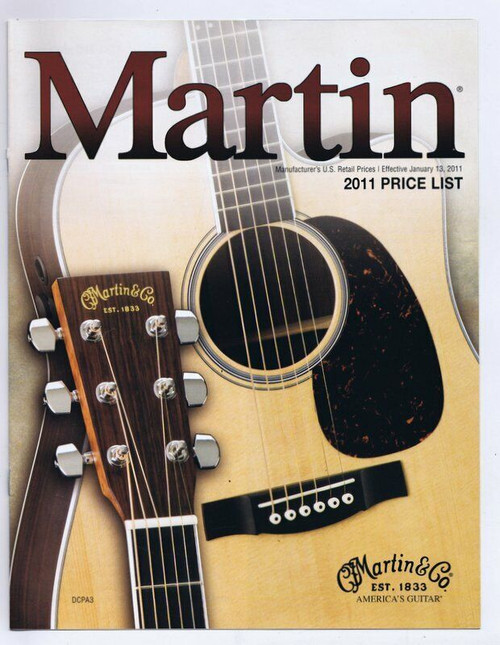 ORIGINAL Vintage 2011 Martin Guitar Price List