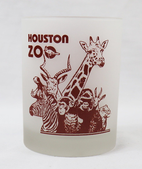 VINTAGE Houston Zoo Frosted Glass