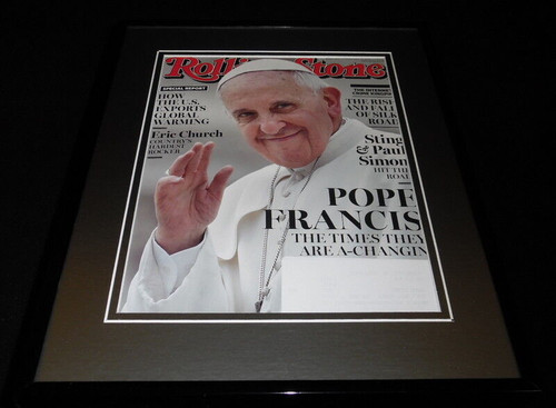 Pope Francis Framed 11x14 ORIGINAL 2014 Rolling Stone Magazine Cover