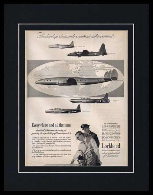 1951 Lockheed Aircrafts Framed 11x14 ORIGINAL Vintage Advertisement