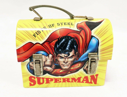 VINTAGE 2007 DC Comics Superman Fists of Steel Metal Micro Mini Lunch Box