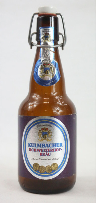 VINTAGE Kulmbacher Schweizerhof Brau Empty Glass Beer Bottle w/ Stopper