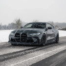 Essentials BMW G80 M3 & G82 M4 Gloss Black CSL Style Front Kidney Grilles with ACC (2021+) - AU-BG8XFGGB