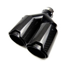 Twenty Two Tuning Replacement - BMW M Performance Style Carbon Fibre Dual Black Exhaust Tip (Single)