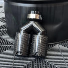 Twenty Two Tuning Replacement - BMW M Performance Style Carbon Fibre Dual Black Exhaust Tip (Single)