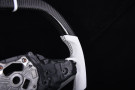 Cvrbonized G-Series PANDA Steering Wheel - Flat Top | Flat Bottom | White Leather |