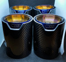 Twenty Two Tuning BMW M4 (F82/F83) Blue M Performance Style Carbon Fibre Exhaust Tips Twenty Two Tuning BMW M4 (F82/F83) Blue M Performance Style Carbon Fibre Exhaust Tips
