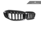 AutoTecknic Dry Carbon Fiber Dual-Slats Front Grilles - G20 3-Series Pre-LCI  ATK-BM-0615-DS-CF