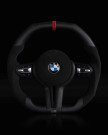 CARBONE - BMW Alcantara Flat Bottom Black N Red Matte Dry Carbon Fiber Steering Wheel for F Chassis- CARBONE Signature Design for F30 F32 F80 F82 M3 M4 M2 335i 340i 328i 440i 435i