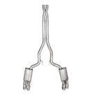 Stainless Works 2024 Mustang GT Catback Quad Tips Redline Sound X-Pipe Factory Connect Exhaust - sswM24QUADXFCR