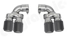 CARGRAPHIC Double-End Tailpipe Set - 4x 89mm - Round - Slash Cut w/Stainless Steel Liner & CARGRAPHIC Logo - Visual Carbon Matte For Diesel BMW 5-Series G30/G31 - CARBMW5G30ER35KEVTPCG CARGRAPHIC Double-End Tailpipe Set - 4x 89mm - Round - Slash Cut w/Stainless Steel Liner & CARGRAPHIC Logo - Visual Carbon Matte For Diesel BMW 5-Series G30/G31 - CARBMW5G30ER35KEVTPCG