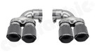 CARGRAPHIC Rear Silencer Replacement Pipe w/2x Active Sound Modules & 4x 89mm Visual Carbon Matte Sport Tailpipes w/SS Liner & CARGRAPHIC Logo For Diesel BMW 5-Series G30/G31 Single-Flow Exhaust Systems - PERG30DSM35RKEVTPCG