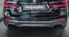 CARGRAPHIC Rear Silencer Replacement Pipe w/2x Active Sound Modules & 4x 89mm Visual Carbon Matte Sport Tailpipes w/SS Liner & CARGRAPHIC Logo For Diesel BMW 5-Series G30/G31 Single-Flow Exhaust Systems - PERG30DSM35RKEVTPCG