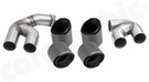 CARGRAPHIC Double-End Tailpipe Set - 4x 100mm - Round - Slash Cut w/SS Liner & CARGRAPHIC Logo - Visual Carbon Matte For BMW X6 G06 30i xDrive & 40i sDrive/xDrive - CARX6G06ER40KEVTPCG CARGRAPHIC Double-End Tailpipe Set - 4x 100mm - Round - Slash Cut w/SS Liner & CARGRAPHIC Logo - Visual Carbon Matte For BMW X6 G06 30i xDrive & 40i sDrive/xDrive - CARX6G06ER40KEVTPCG