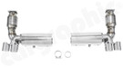 CARGRAPHIC Sport Double-End Tailpipe Set - 4x 89mm Slash-Cut w/Molded Collector & Mirror Polished For Porsche 997.1 Turbo 3.6L - CARP97TERS