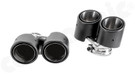 CARGRAPHIC Sport Double-End Tailpipe Set - 4x 89mm Slash-Cut w/Stainless Steel Liner, Molded Collector & Visual Carbon Matte Finish For Porsche 997.1 Turbo 3.6L - CARP97TERKEV