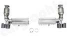 CARGRAPHIC Sport Double-End Tailpipe Set - 4x 89mm Slash-Cut w/Stainless Steel Liner, Molded Collector & Visual Carbon Matte Finish For Porsche 997.1 Turbo 3.6L - CARP97TERKEV
