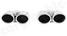 CARGRAPHIC Sport Double-End Tailpipe Set - 4x 88x77mm Oval, Rolled-In, Slash-Cut w/Molded Collector & Mirror Polished For Porsche 997.1 Turbo 3.6L - CARP97TERO