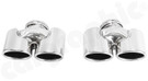 CARGRAPHIC Sport Double-End Tailpipe Set - 4x 88x77mm Oval, Rolled-In, Slash-Cut w/Molded Collector & Mirror Polished For Porsche 997.1 Turbo 3.6L - CARP97TERO