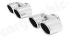 CARGRAPHIC Sport Double-End Tailpipe Set - 4x 88x77mm Oval, Rolled-In, Slash-Cut w/Molded Collector & Mirror Polished For Porsche 997.1 Turbo 3.6L - CARP97TERO