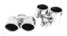 CARGRAPHIC Sport Double-End Tailpipe Set - 4x 88x77mm Oval, Rolled-In, Slash-Cut w/Molded Collector & Mirror Polished For Porsche 997.1 Turbo 3.6L - CARP97TERO