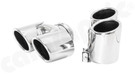 CARGRAPHIC Sport Double-End Tailpipe Set - 4x 88x77mm Oval, Rolled-In, Slash-Cut w/Molded Collector & Mirror Polished For Porsche 997.1 Turbo 3.6L - CARP97TERO