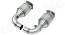 CARGRAPHIC Sport Catalytic Converter Set w/2x 200CPSI Ø130mm OBD2 HD Tri-Metal Catalytic Converters For Porsche 997.1 GT2 & 997.2 GT2 RS 3.6L - CARP97GT2KATOBD2