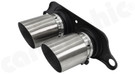 CARGRAPHIC Lightweight Sport Tailpipes - 2x 89mm Round, Weight Optimized, Slash-Cut & Stainless Steel Brushed For Porsche 997 GT3 / GT3 RS - CARP97GT3ERL289