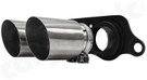 CARGRAPHIC Lightweight Sport Tailpipes - 2x 89mm Round, Weight Optimized, Slash-Cut & Stainless Steel Brushed For Porsche 997 GT3 / GT3 RS - CARP97GT3ERL289