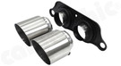CARGRAPHIC Lightweight Sport Tailpipes - 2x 100mm Round, Weight Optimized, Slash-Cut & Stainless Steel Brushed For Porsche 997 GT3 / GT3 RS - CARP97GT3ERL2100