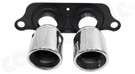 CARGRAPHIC Lightweight Sport Tailpipes - 2x 89mm Round, Doublewall, Slash-Cut, Rolled-In w/Perforated Insert & Mirror Polished For Porsche 997 GT3 / GT3 RS - CARP97GT3ER289