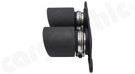CARGRAPHIC Lightweight Sport Tailpipes - 2x 100mm Round, Weight Optimized, Slash-Cut & Matte Black Thermopainted For Porsche 997 GT3 / GT3 RS - CARP97GT3ERL2100TP