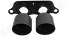 CARGRAPHIC Lightweight Sport Tailpipes - 2x 100mm Round, Weight Optimized, Slash-Cut & Matte Black Thermopainted For Porsche 997 GT3 / GT3 RS - CARP97GT3ERL2100TP
