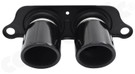 CARGRAPHIC Lightweight Sport Tailpipes - 2x 89mm Round, Doublewall, Slash-Cut, Rolled-In w/Perforated Insert & Gloss Black Enameled For Porsche 997 GT3 / GT3 RS - CARP97GT3ER289ENA