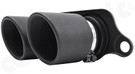 CARGRAPHIC Lightweight Sport Tailpipes - 2x 100mm Round, Doublewall, Slash-Cut, Rolled-In w/Perforated Insert & Matte Black Thermopainted For Porsche 997 GT3 / GT3 RS - CARP97GT3ER2100TP