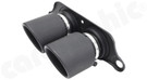CARGRAPHIC Lightweight Sport Tailpipes - 2x 100mm Round, Doublewall, Slash-Cut, Rolled-In w/Perforated Insert & Matte Black Thermopainted For Porsche 997 GT3 / GT3 RS - CARP97GT3ER2100TP