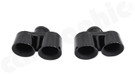 CARGRAPHIC Sport Double-End Tailpipe Set - 4x 89mm Round, Modena Designed, Doublewall, Slash-Cut & Gloss Black Enameled For Porsche 997.2 Turbo / Turbo S 3.6L - CARP97TDFIERENA