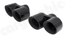CARGRAPHIC Sport Double-End Tailpipe Set - 4x 89mm Round, Modena Designed, Doublewall, Slash-Cut & Gloss Black Enameled For Porsche 997.2 Turbo / Turbo S 3.6L - CARP97TDFIERENA
