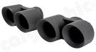 CARGRAPHIC Sport Double-End Tailpipe Set - 4x 89mm Modena Designed, Slash-Cut w/Welded Collector & Matte Black Thermopainted For Porsche 997.2 Turbo / Turbo S 3.6L - CARP97TDFIERTP