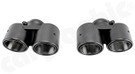 CARGRAPHIC Sport Double-End Tailpipe Set - 4x 89mm Modena Designed, Slash-Cut w/Stainless Steel Liner & Visual Matte Carbon Finished w/Welded Collector For Porsche 997.2 Turbo / Turbo S 3.6L - CARP97TDFIERKEV