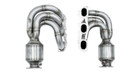 CARGRAPHIC Manifold Set w/2x 200CPSI Tri-Metal Catalytic Converters For Porsche 991.1 Carrera 3.4L & Carrera S 3.8L - PERP91FKROBD2