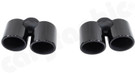 CARGRAPHIC Double-End Sport Tailpipe Set - 2x 89mm Rolled-In, Double-Walled, Round, Angled w/Stainless Steel Liner & Gloss Black Enameled For Porsche 991.1 Carrera / Carrera 4 3.4L w/Standard Exhaust System - PERP9134ERSENA